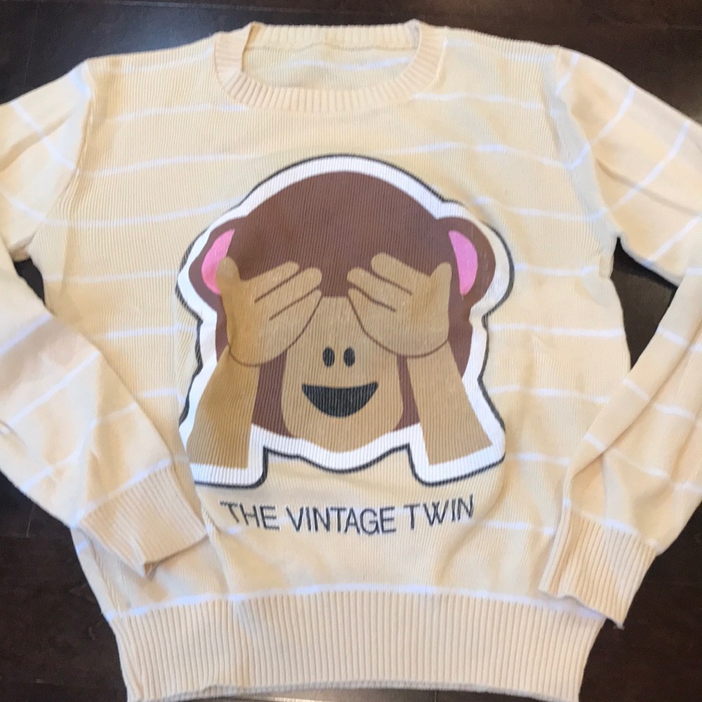 Vintage Twin sweater with emoji